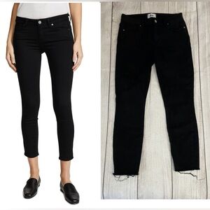 PAIGE Women’s Black Denim Transcend Verdugo Skinny Cropped Jeans Size 28